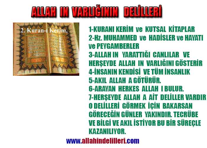 Allahın Varlığının Delilleri, Allahın Delilleri, Tanrının ispatı, Tanrının kanıtları, Allahın ispatı, Allahin delilleri